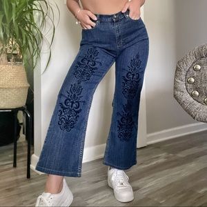 Vintage 1980s Flare Denim Blue Jeans